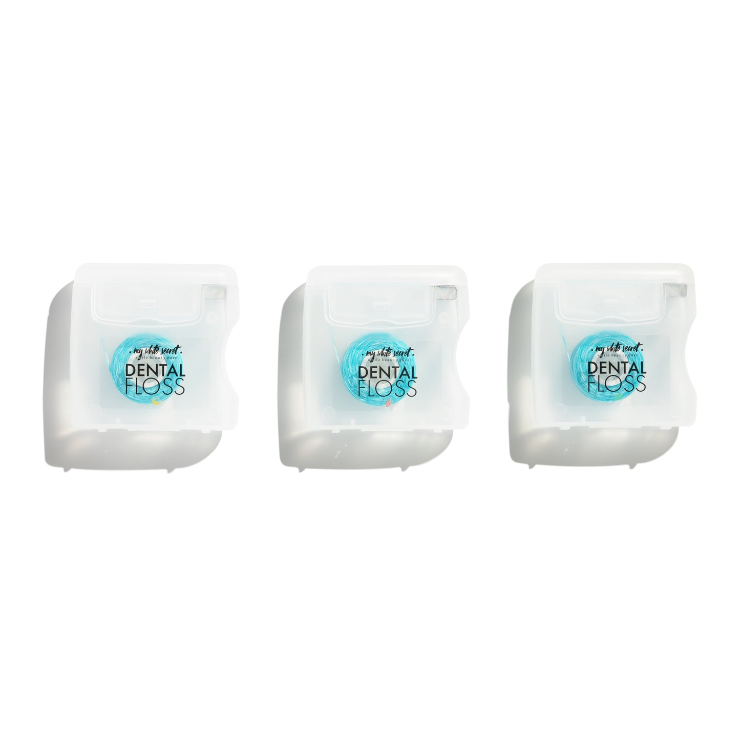 Dental floss x 3 pack with incredable flavours sweet strawberry, soothing coconut, and refreshing mint.