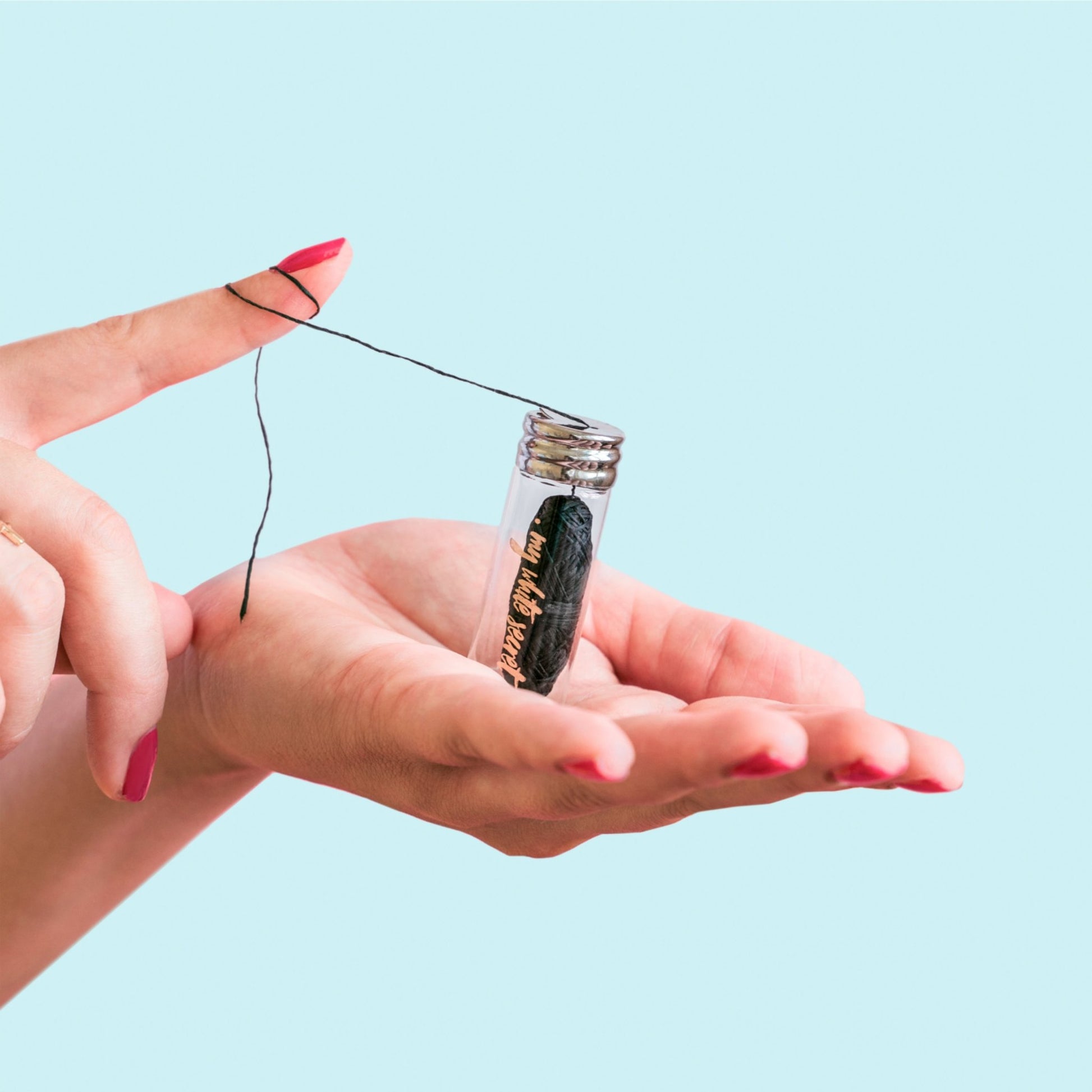 Charcoal biodegradable dental floss (With glass jar) - My White Secret