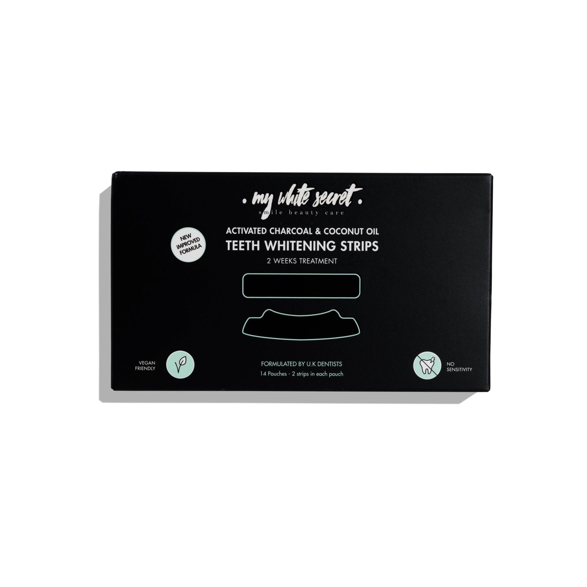 Activated Charcoal & Coconut oil teeth whitening strips - My White Secret